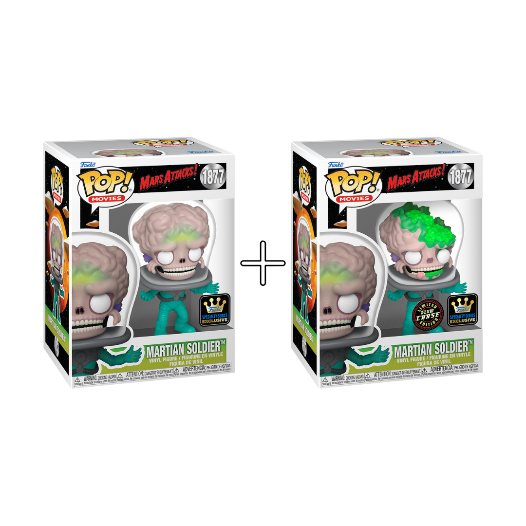 Bundle Funko Pops - Mars Attacks - Martian Soldier (Standard + Chase)