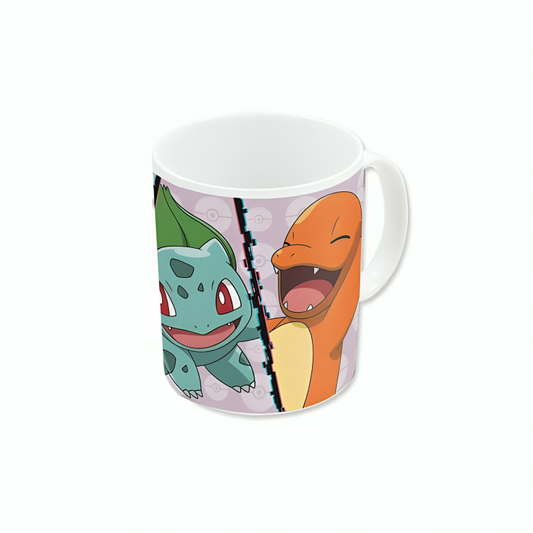 Caneca - Pokémon - Charmander, Bulbasaur, Squirtle e Pikachu