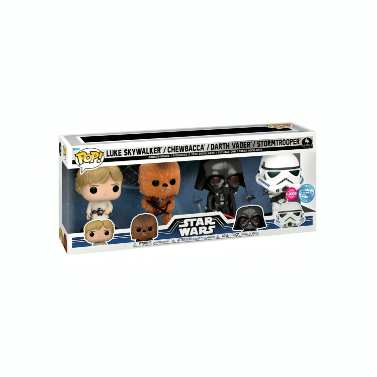 Funko Pop - Star Wars - Luke Skywalker, Chewbacca, Darth Vader, StormTrooper (4 Pack)