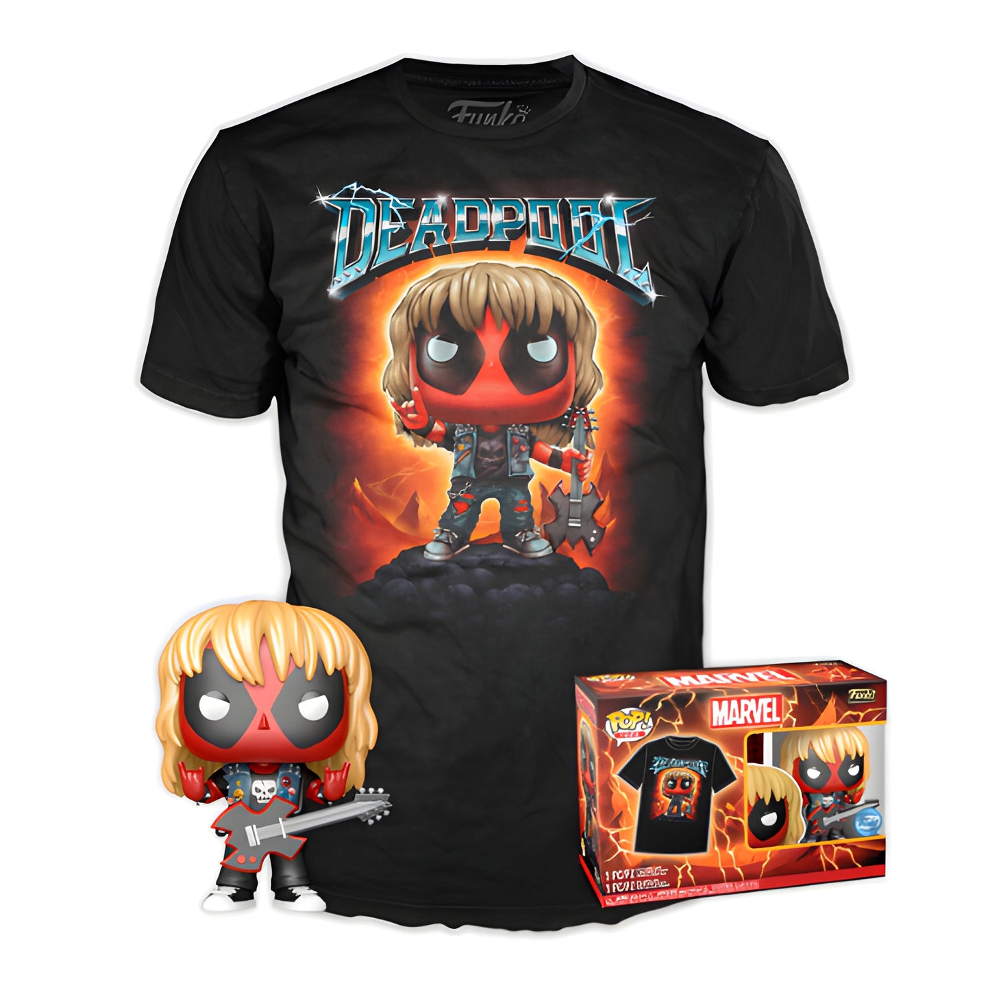 Set Funko Pop & Tee - Marvel - Deadpool - Deadpool Heavy Metal (metálico)