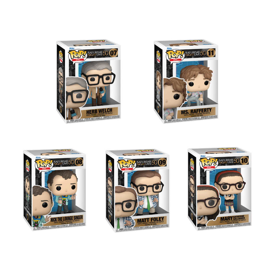 Wave Funko Pop - Saturday Night Live - Mary, Ms. Rafferty, Matt Foley, Nick e Herb Welch