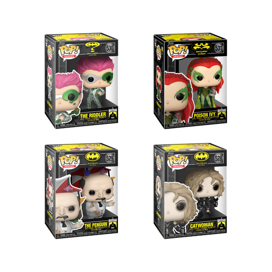 Wave Funko Pops - DC - Batman - Poison Ivy, The Riddler, The Penguin e Catwoman
